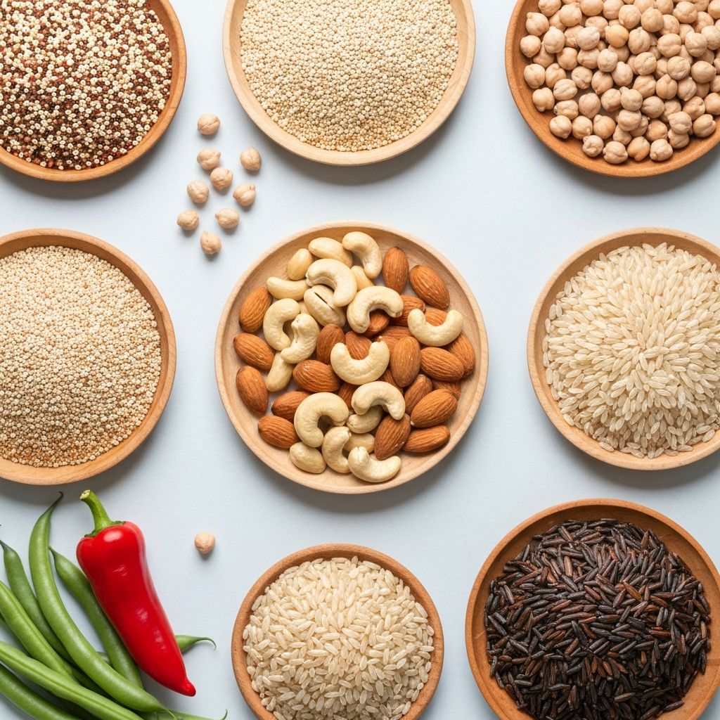 Variety of natural food sources for balanced nutrition